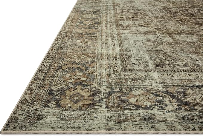 Loloi Magnolia Home by Joanna Gaines Sinclair Collection SIN-01 Pebble/Taupe 5'-0" x 7'-0", .25" Pile Height, Machine Washable, Area Rug