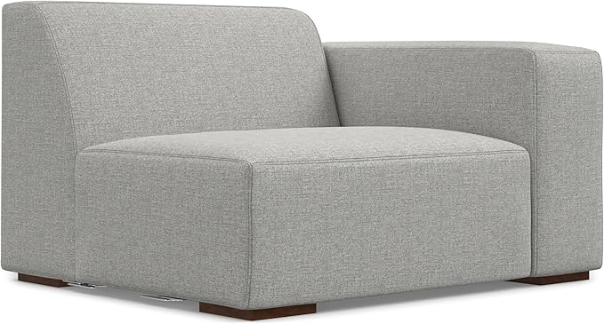 SIMPLIHOME Rex Corner Sectional Modular Sofa in 100% Recycled Polyester Tightly Woven Performance Fabric, Pale Grey, 116-inches Wide, Handcrafted Modern-Style L-Shaped Couch for Living Room