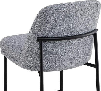 CHITA Counter Height Bar Stools Set of 2, FSC Certified Metal Barstools for Kitchen Island, 27" H Seat Height, Fabric, Grey (Multi-Colored)