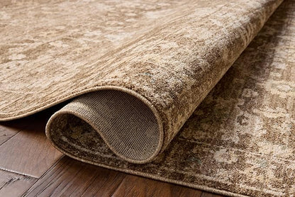 Loloi Chris Loves Julia Palma Collection PLM-09 Brown/Earth 3'-6" x 5'-6" Fringe Accent Rug Vintage Style Boho Living Room Bedroom Carpet