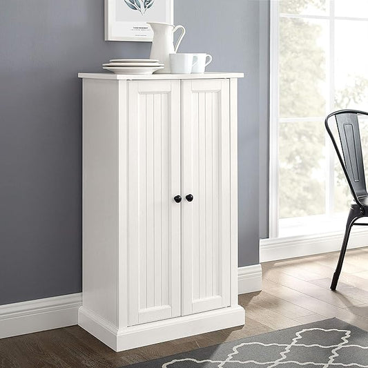 Crosley Furniture Seaside Accent Storage Cabinet, Bar, Buffet for Kitchen, Living Room, or Entryway, White