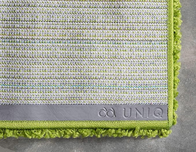 Unique Loom Solid Shag Collection Area Rug (7' 10" x 10' Rectangle, Grass Green)
