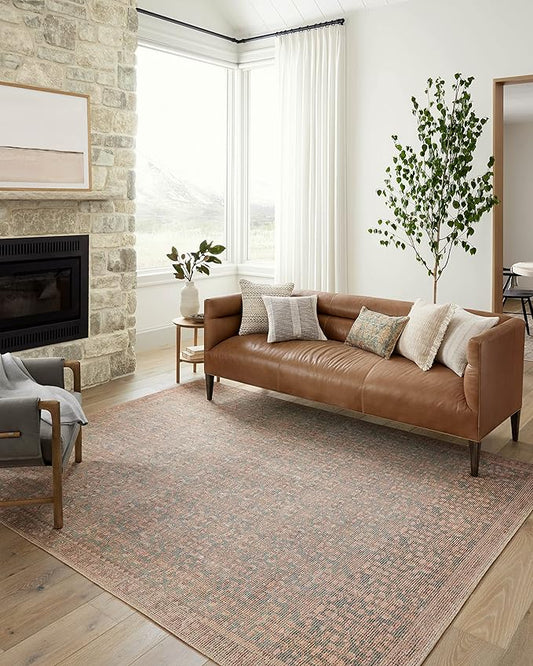 Loloi Angela Rose Aubrey Collection AUB-04 Blue/Terracotta 8'-3" x 11'-3", .19" Pile Height, Area Rug