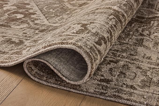 Loloi Magnolia Home by Joanna Gaines Mona Collection MOA-01 Cocoa/Stone 3'-7" x 5'-7" Accent Rug