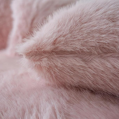 Neelvin Brown Faux Fur Cozy Fluffy Double-Sided Decorative Throw Pillow Covers 12x20 inch Set of 2,Velvet Pillowcase Cushion Case for Sofa Couch