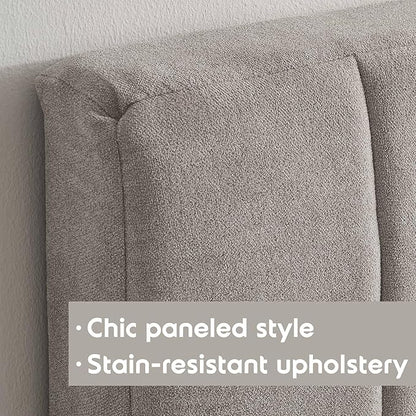 Nestl Upholstered King Headboard - Easy Assemble Channel Stitched Headboard King Size Bed - Wall Mounted Headboards with 3D Soundproof Wall Panels Peel & Stick Floating Headboards, Silver