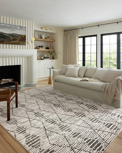 Loloi Kamala Collection KAM-02 Charcoal/Dove 6'-7" x 9'-6" Area Rug
