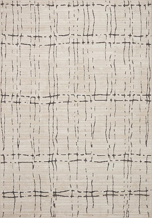 Loloi Darby Collection DAR-06 Sand/Dk. Grey 5'-3" x 7'-6" Area Rug