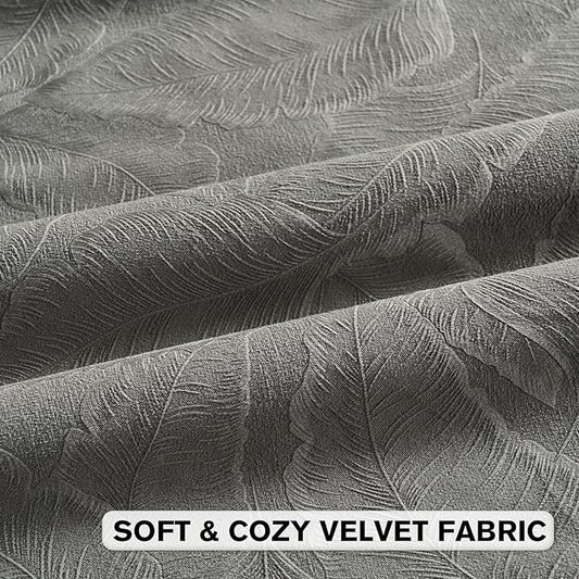 FUTEI Dark Grey Velvet Throw Pillow Covers 18x18 Inch Set of 2,Soft Embossed Leaf-Relief Textured Cushion Cases,Natural Home Decor for Couch Living Room