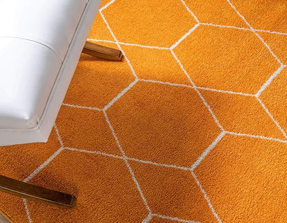 Unique Loom Trellis Frieze Collection Area Rug - Geometric (8' x 10', Orange/ Ivory)