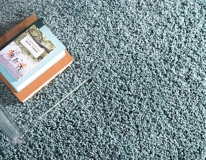 Unique Loom Solid Shag Collection Area Rug (2' 6" x 16' 5" Runner, Light Slate Blue)