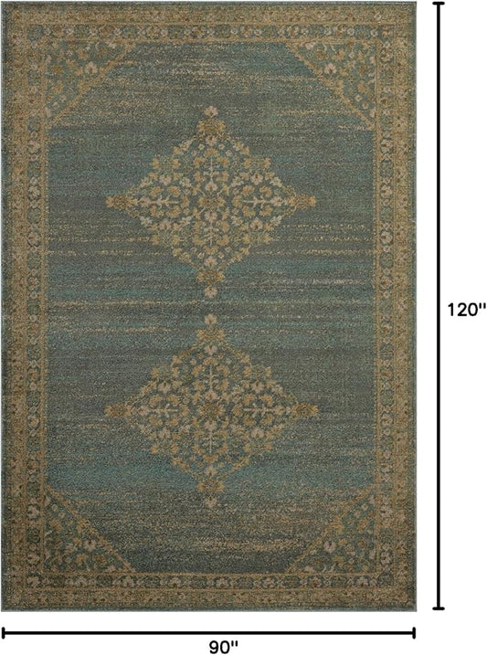 Loloi Magnolia Home by Joanna Gaines Mona Collection MOA-04 Aqua/Wheat 7'-6" x 10' Area Rug