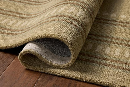 Loloi Chris Loves Julia Alfie Collection ALF-04 Green/Natural 2'-3" x 3'-9" Accent Rug Wool Neutral Living Bedroom Dining Carpet