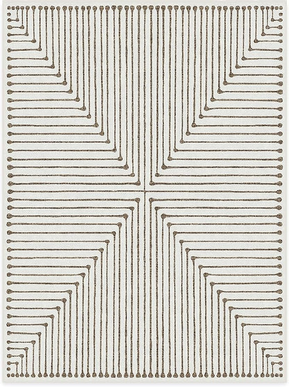 RUGGABLE x Jonathan Adler Machine Washable Modern Area Rug – Inkdrop Camel & Ivory 9x12, Stain-Resistant, Non-Slip – Large Rugs for Living Room, Bedroom, Hallway, Entryway & Office–with Cushioned Pad