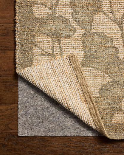 Loloi Chris Loves Julia Rue Collection RUE-02 Olive/Sage 5'-0" x 7'-6" Area Rug Jute Neutral Floral Living Room Bedroom Rug