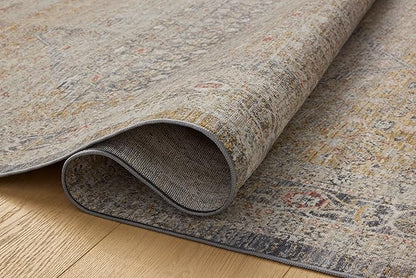 Loloi Chris Loves Julia Ida Collection IDA-02 Stone/Gold 9'-3" x 13'-1", .19" Pile Height, Area Rug