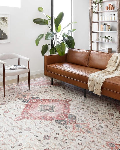 Loloi Skye Collection SKY-02 Ivory/Berry 9'-0" x 12'-0" Area Rug