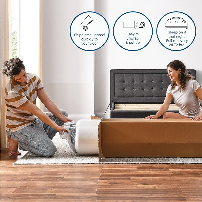 COOL GEL 10 Inch King Mattress Memory Foam Medium Firm, King Size Memory Foam Mattress Cooling, Made in The USA, 10" Depth with Pressure Relief, CertiPUR-US Certified No Fiberglass, CoolGel Bed