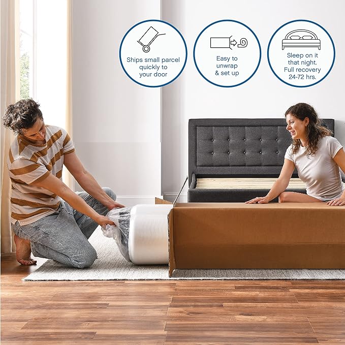 Cool Gel 10 Inch California King Memory Foam Mattress Medium Firm, King Size Memory Foam Mattress Cooling, Made in the USA, 10" Depth with Pressure Relief, CertiPUR-US Certified, CoolGel Bed