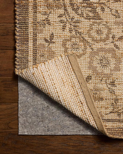 Loloi Chris Loves Julia Rue Collection RUE-03 Bark/Mocha 3'-6" x 5'-6" Accent Rug Jute Neutral Floral Living Room Bedroom Rug