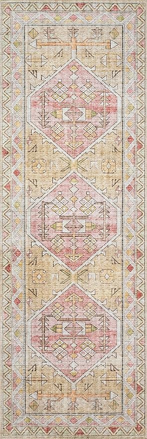 Loloi Skye Collection SKY-04 Gold/Blush 7' x 9' Oval Area Rug
