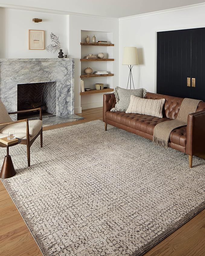 Loloi Darby Collection DAR-04 Ivory/Stone 5'-3" x 7'-6" Area Rug