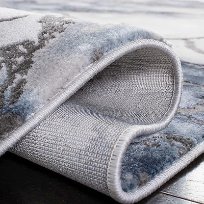 SAFAVIEH Craft Collection Area Rug - 10'6" x 14', Grey & Blue, Modern Abstract Design, Non-Shedding & Easy Care, Ideal for High Traffic Areas in Living Room, Bedroom (CFT877L)