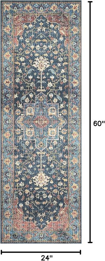 Loloi Skye Collection SKY-08 Denim/Brick 2'-0" x 5'-0" Accent Rug
