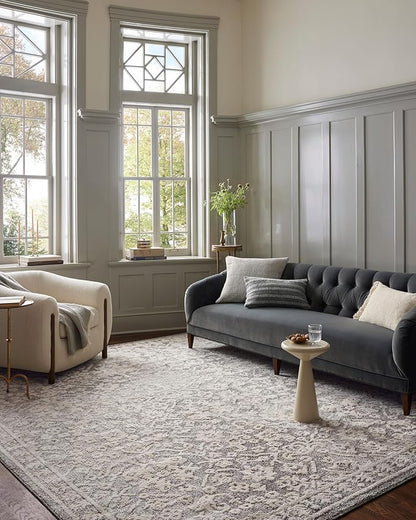 Loloi Magnolia Home by Joanna Gaines Gigi Collection GIG-01 Grey/Ivory 2'-7" x 4' Accent Rug