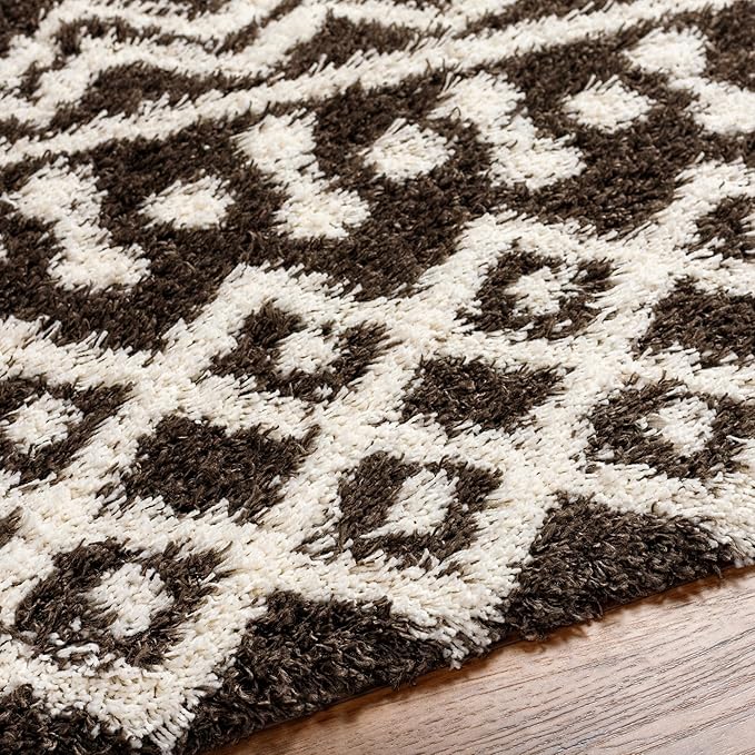 Livabliss Hapsburg Moroccan Shag Area Rug,6'7" x 9'6",Dark Brown