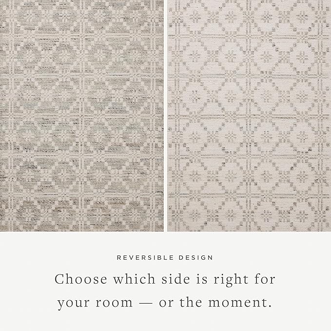 Loloi Angela Rose Rivers Collection RIV-02 Lagoon/Ivory 7'-9" x 9'-9" Reversible Area Rug