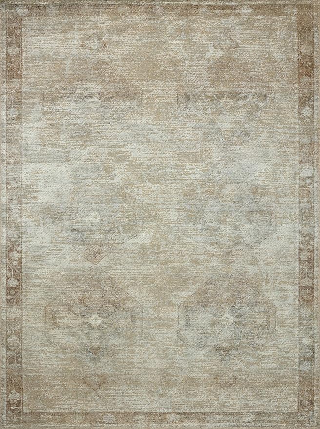 Loloi Amber Lewis Cambria Collection CBR-02 Mist/Natural 5'-0" x 7'-6" Area Rug Jute, Neutral, Vintage Style, Antique Tone, Living, Bedroom, Dining, Carpet
