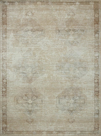 Loloi Amber Lewis Cambria Collection CBR-02 Mist/Natural 2'-6" x 7'-6" Runner Rug Jute, Neutral, Vintage Style, Antique Tone, Living, Bedroom, Dining, Carpet