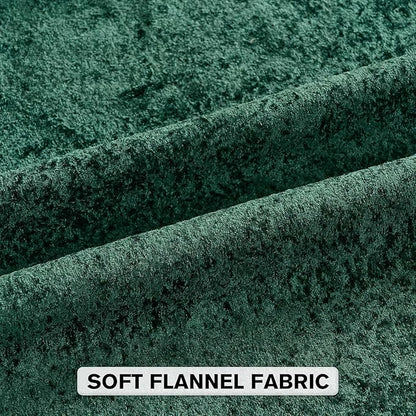 FUTEI Christmas Dark Green Flannel Throw Pillow Covers 24x24 Inch Set of 2,Soft Dimensional Textured European Cushion Cases,Modern Home Decor for Couch Living Room