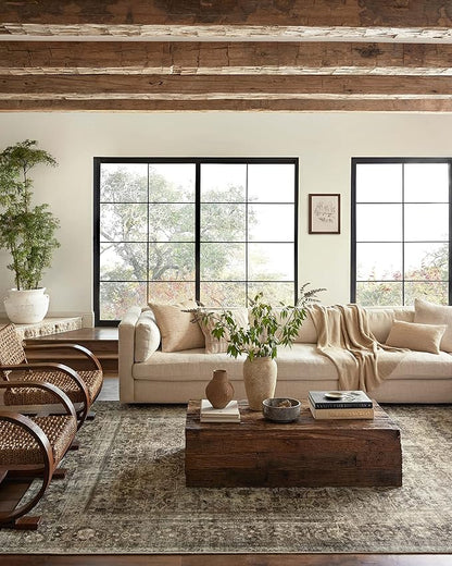 Loloi Magnolia Home by Joanna Gaines Sinclair Collection SIN-01 Pebble/Taupe 2'-3" x 3'-9", .25" Pile Height, Machine Washable, Accent Rug