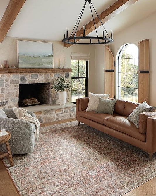 Loloi Magnolia Home by Joanna Gaines Millie Collection MIE-04 Sunset/Multi 2'-7" x 8'-0", .25" Pile Height, Runner Rug