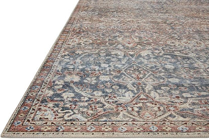 Loloi Chris Loves Julia Jules Collection JUL-06 Denim/Spice 5'-0'' x 7'-6'', .13" Pile Height, Area Rug
