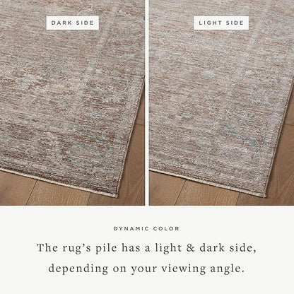 Loloi Magnolia Home by Joanna Gaines Millie Collection MIE-04 Brick/Fog 3'-6" x 5'-6", .25" Pile Height, Accent Rug