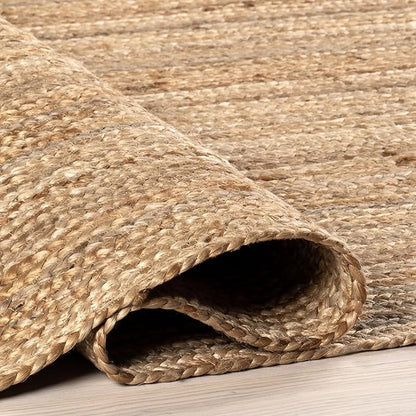 nuLOOM 3x5 Rigo Jute Hand Woven Area Rug, Natural, Solid Farmhouse Design, Natural Fiber, For Bedroom, Living Room, Dining Room, Hallway, Office, Kitchen, Entryway