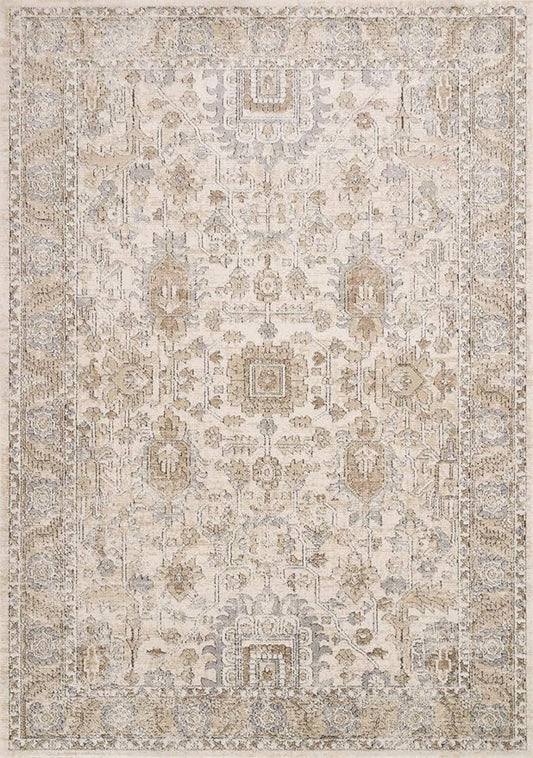 Loloi Teagan Collection TEA-03 Ivory/Sand 11'-6" x 15' Area Rug, Large, Soft Neutral Rug, High-Traffic for Living Room, Bedroom, Home Office, Dining Area