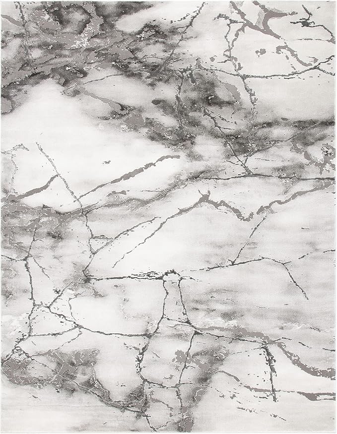 SAFAVIEH Craft Collection X-Large Area Rug - 12' x 15', Grey & Silver, Modern Abstract Design, Non-Shedding & Easy Care, Ideal for High Traffic Areas in Living Room, Bedroom (CFT877G)