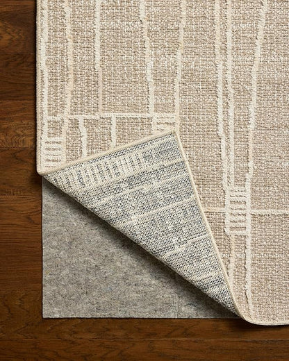 Loloi Amber Lewis Bexley Collection BEX-05 Mushroom/Natural 6'-6" x 9'-3" Area Rug Neutral, Textured, Living, Bedroom, Dining, Carpet