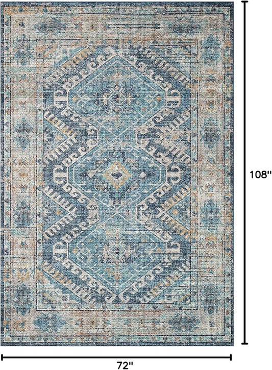 Loloi Skye Collection SKY-03 Denim/Natural 6'-0" x 9'-0" Area Rug