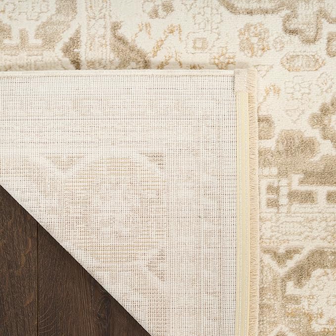 Nourison Home Pardis Ivory Beige 2' x 6' Area Rug - Easy Clean, Non Shedding, Bed Room, Living Room, Dining Room, Kitchen (6' Runner)
