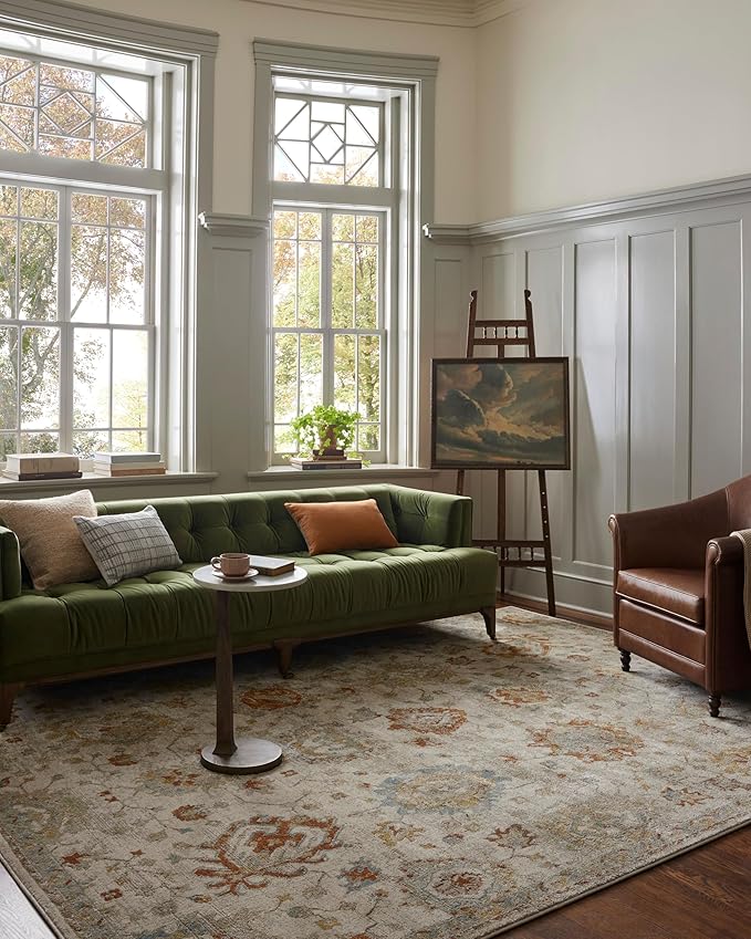 Loloi Magnolia Home by Joanna Gaines Mona Collection MOA-02 Oatmeal/Multi 5' x 7'-8" Area Rug