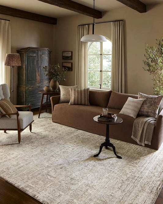 Loloi Amber Lewis Honora Collection HON-01 Ivory/Natural 11'-6" x 15'-6" Area Rug