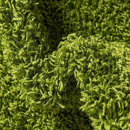 Unique Loom Solid Shag Collection Area Rug (4' 1" Round, Grass Green)