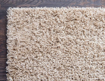 Unique Loom Solid Shag Collection Area Rug (6' 1" x 9' Rectangle, Taupe)
