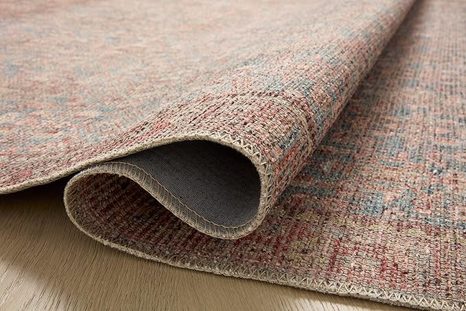 Loloi Angela Rose Aubrey Collection AUB-04 Blue/Terracotta 2'-6" x 12'-0", .19" Pile Height, Runner Rug