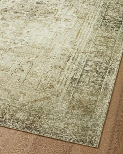 Loloi Magnolia Home by Joanna Gaines Banks Collection BAN-06 Natural/Granite 8'-6" x 11'-6", .13" Pile Height, Machine Washable, Area Rug